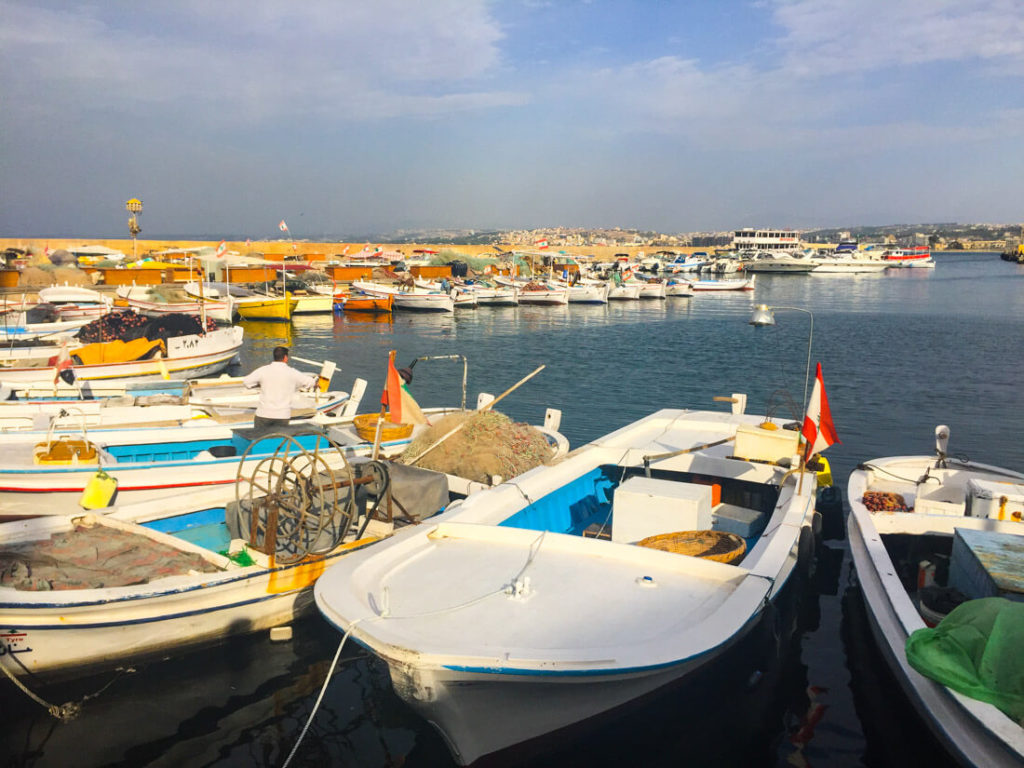 The colorful harbor of Tyre