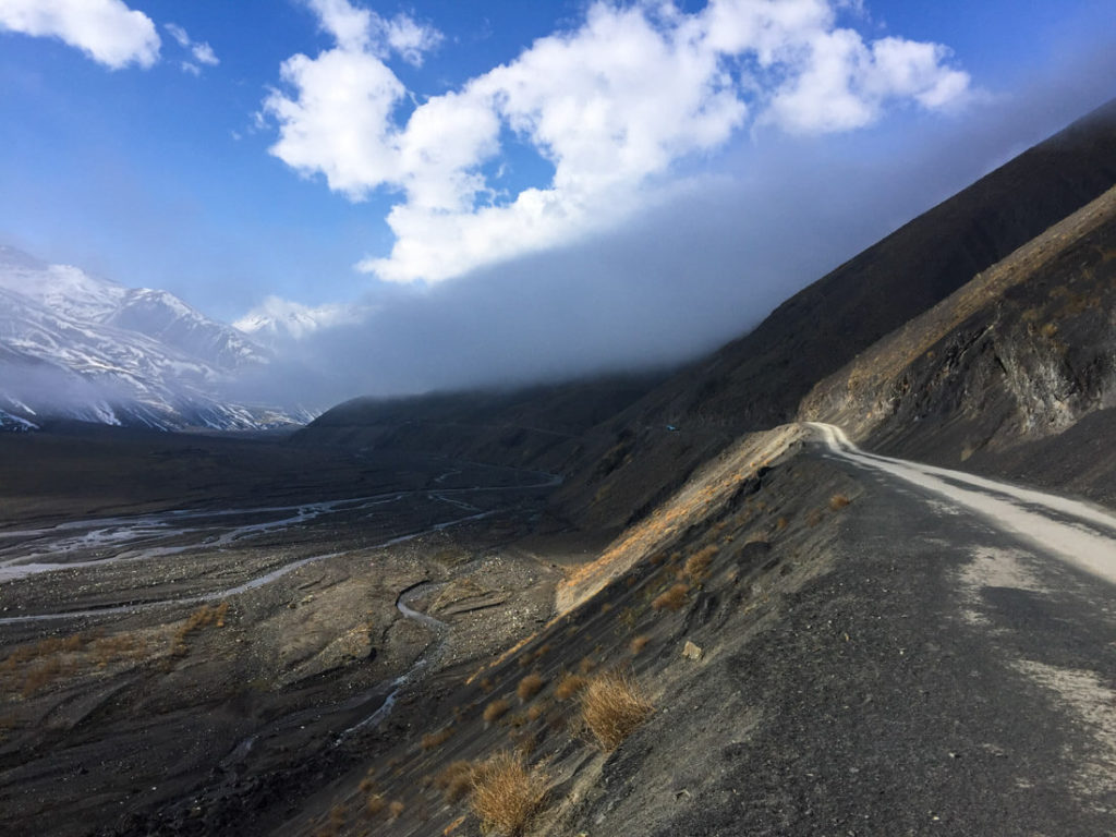 The road to the Caucasian village named Xinaliq