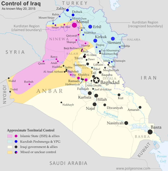 mapa ISIS Iraq