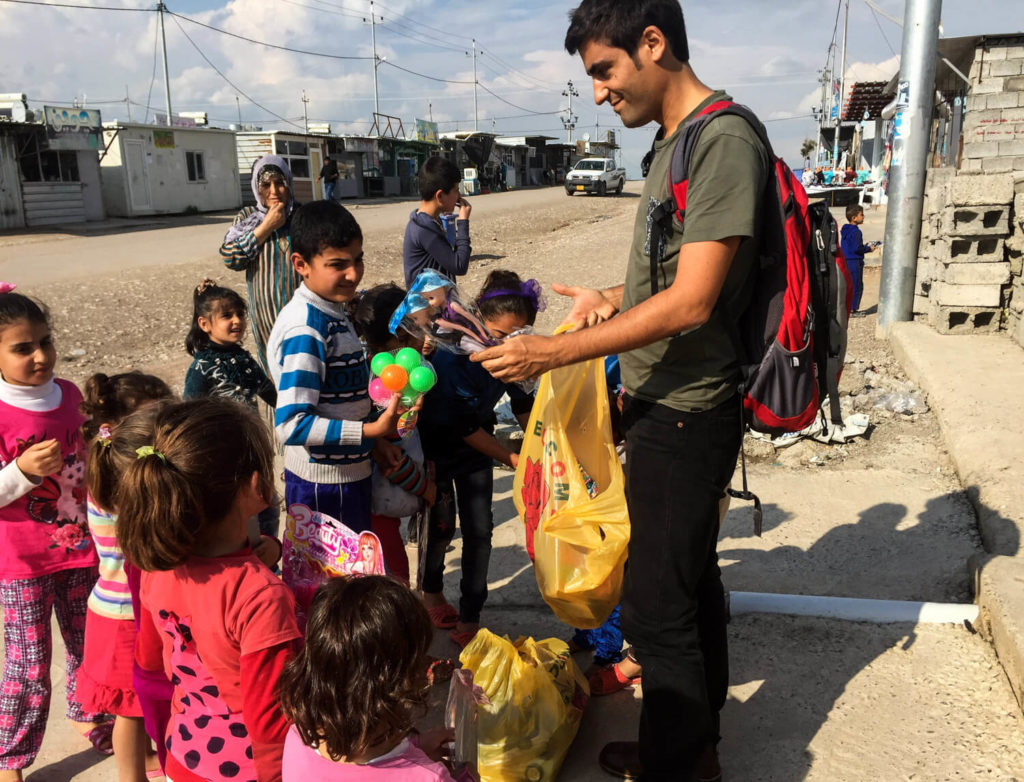 Visitando un campo de refugiados sirio en Irak