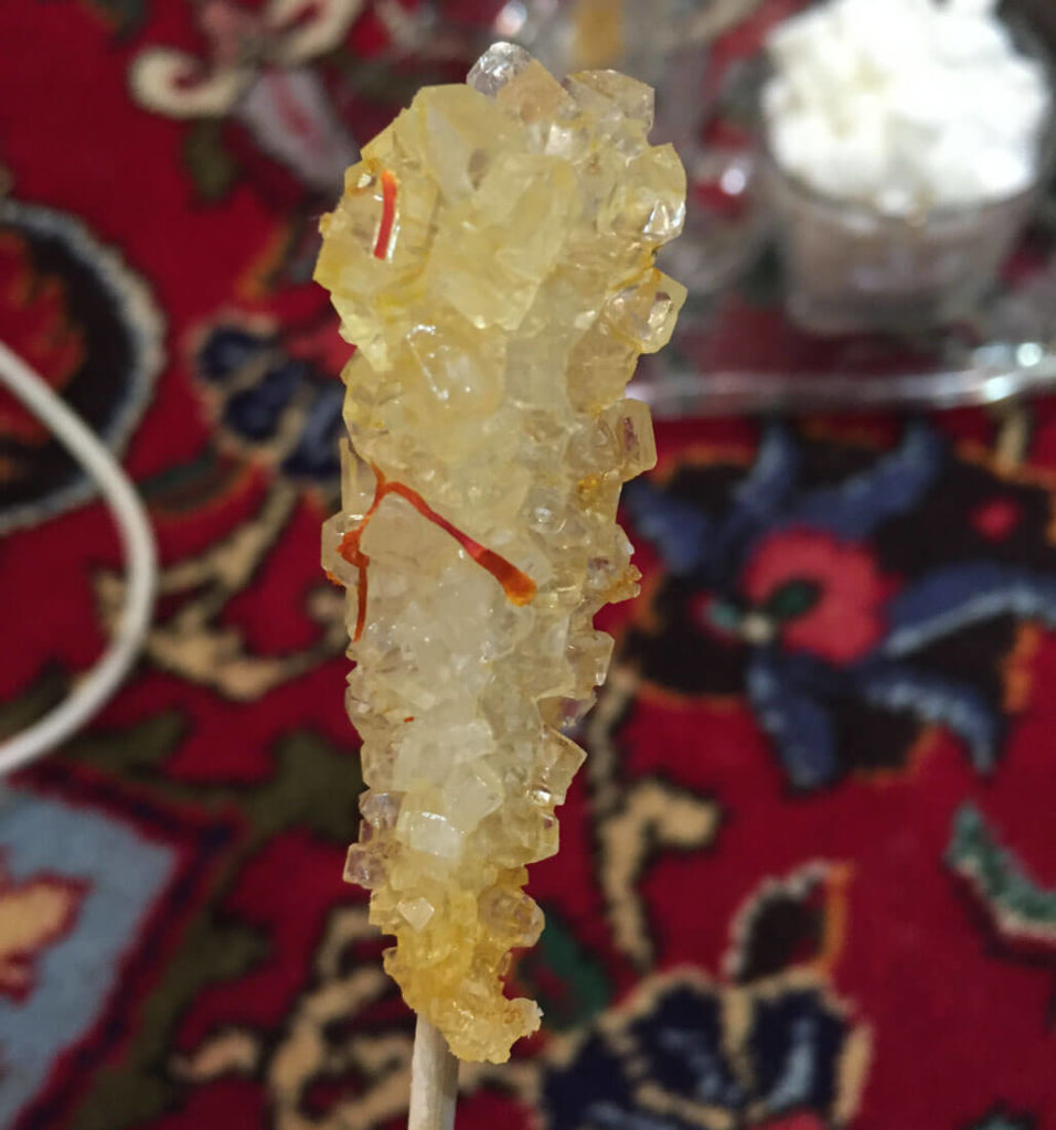 When you order chai in Iran, instead of sugar they giver you candy on a stick and you let it melt in the cup
