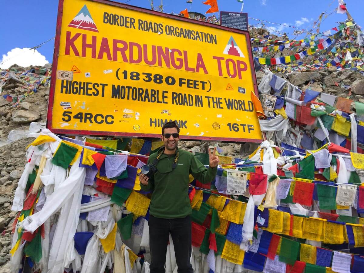 En el punto más alto de la carretera más alta del mundo, Khardung La