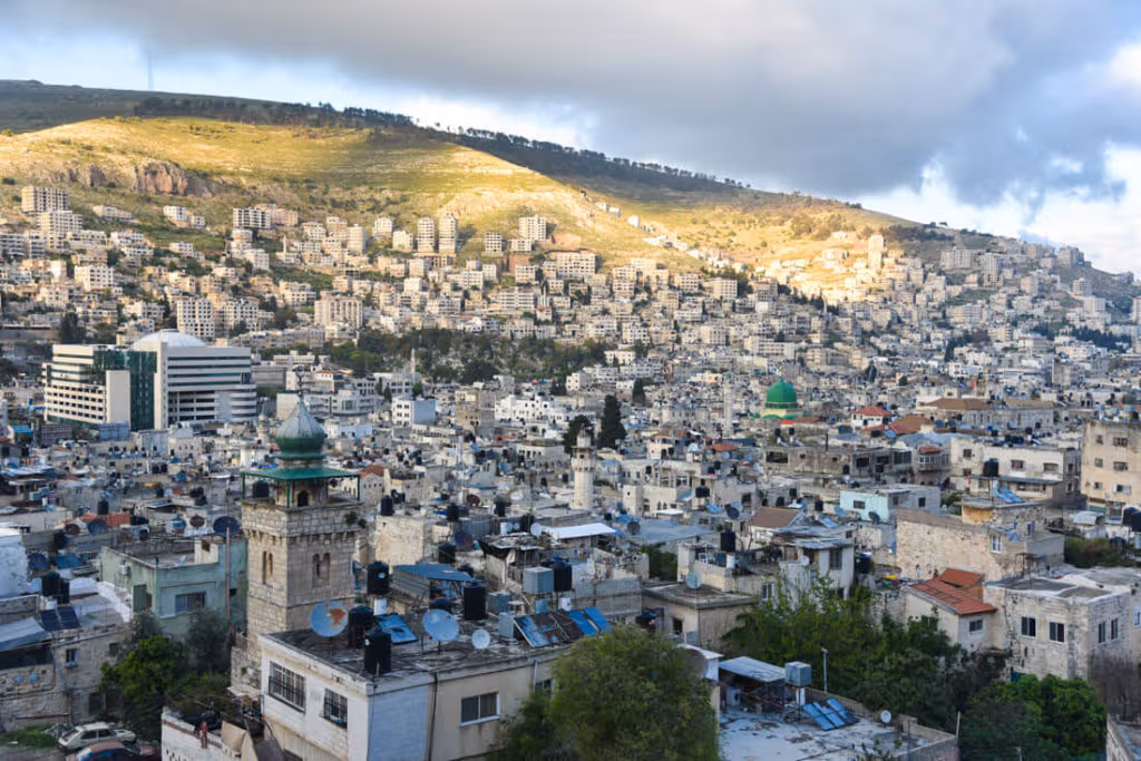 La ciudad de Nablus, la segunda ciudad más grande de Cisjordania