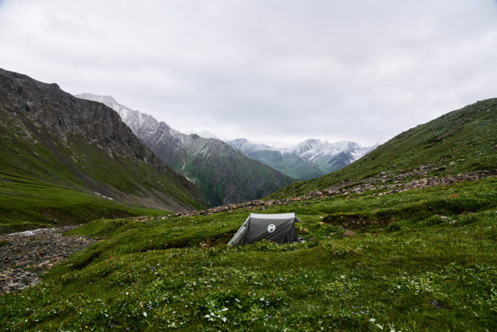 Camping when trekking in Karakol