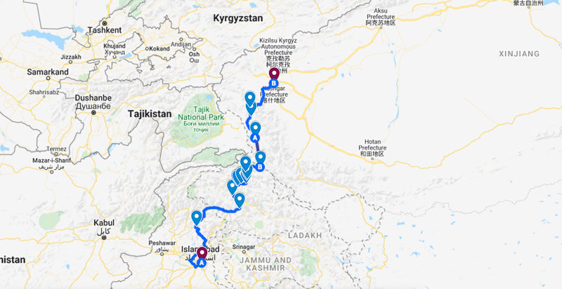 mapa carretera Karakórum