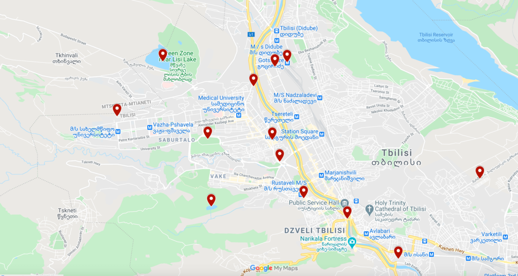 Tbilisi Attractions Map