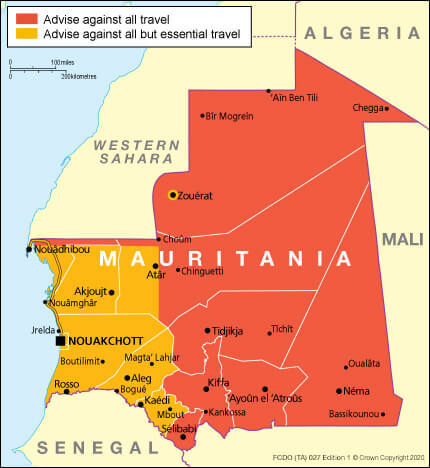 mauritania travel advisory level