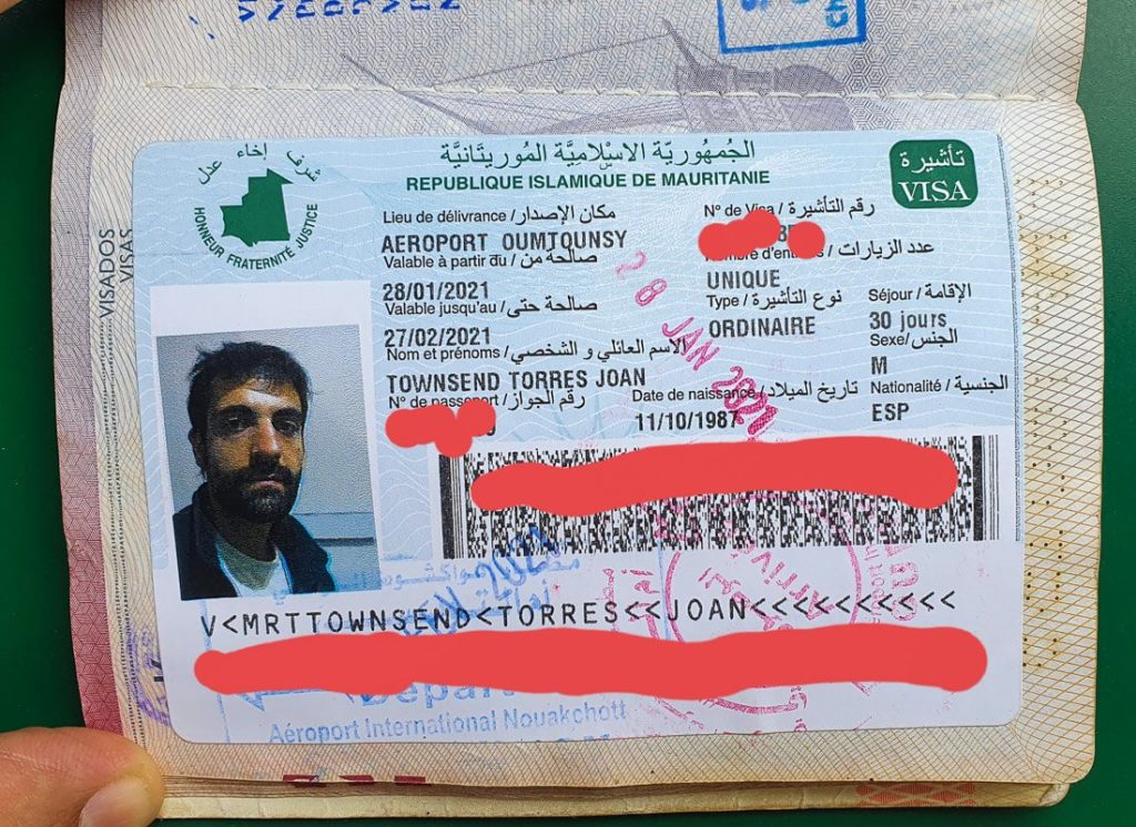 mauritania tourist visa fee