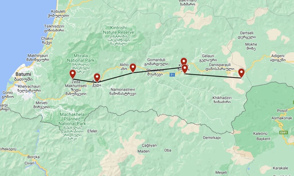 A guide to visiting Adjara Mountains Map