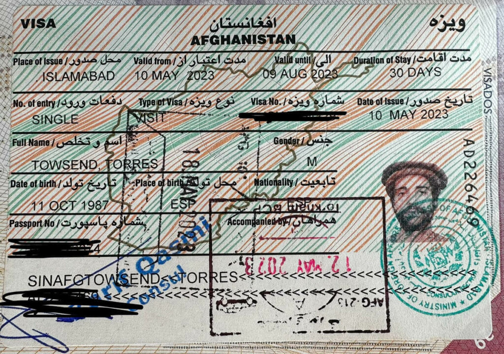 Visa para Afganistán