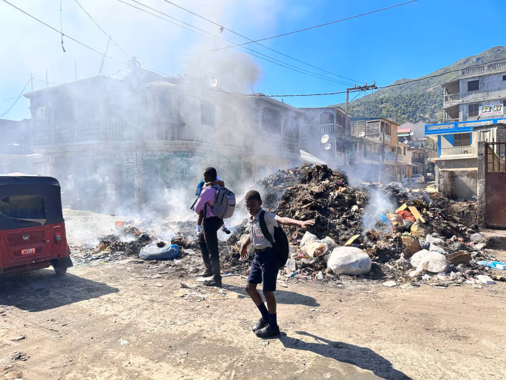 Burning trash Haiti