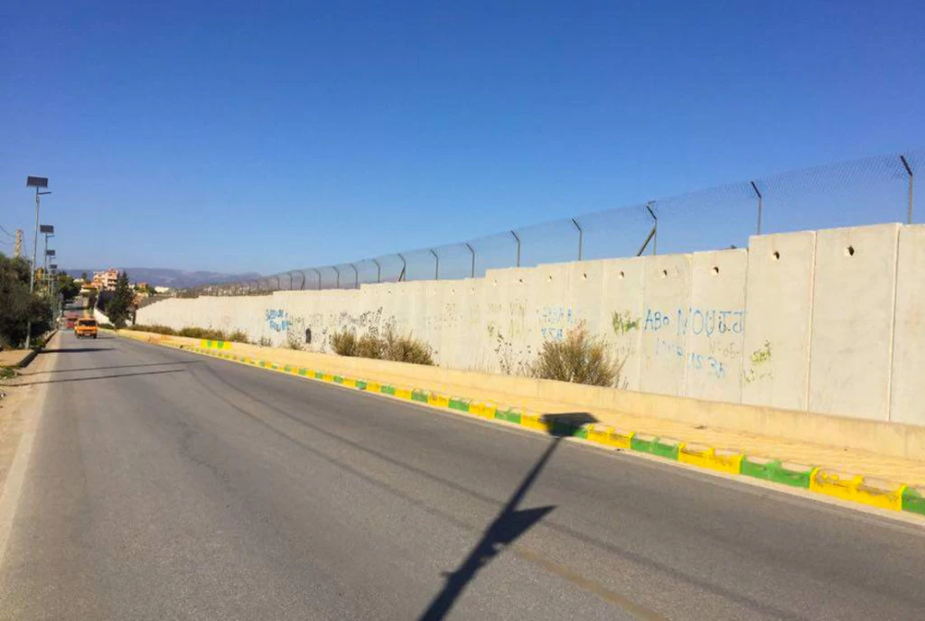 The road goes along the border